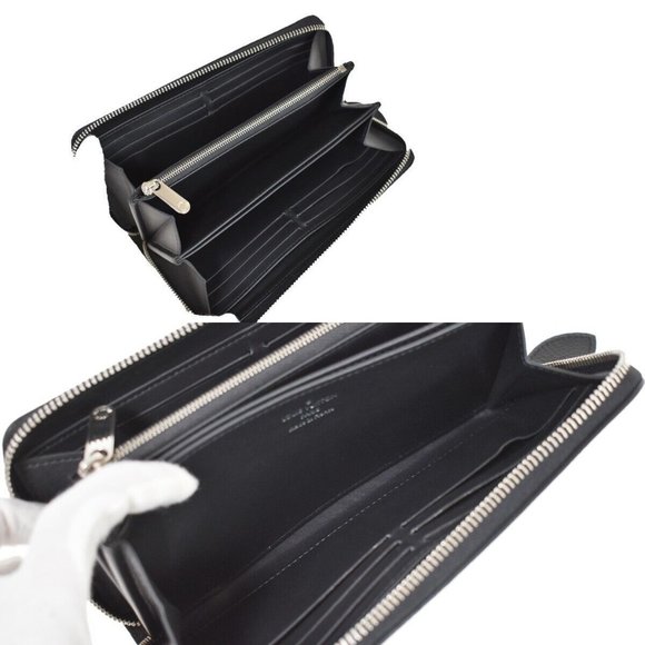 Authentic LOUIS VUITTON Zippy Wallet Long Monogram Mahina Leathr Black - Picture 5 of 15